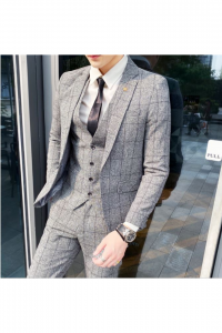 YT20-GRYLTCHQLT-4XL Brey Chequered pre-order a Tuxedo Rental Sale Purchase Ready made Malaysia Kuala Lumpur Selangor (4)